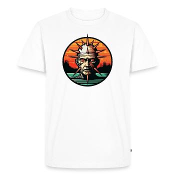 Cartoon Horror: Needle Head Monster Guy - Men's Premium Organic T-Shirt - white - Front - Nico (187cm)