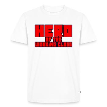 Héros de la classe ouvrière - T-shirt Premium bio Homme - blanc - Devant - Nico (187cm)