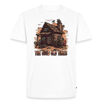 The good old days of the wooden hut - Men's Premium Organic T-Shirt - white - Front - Nico (187cm)