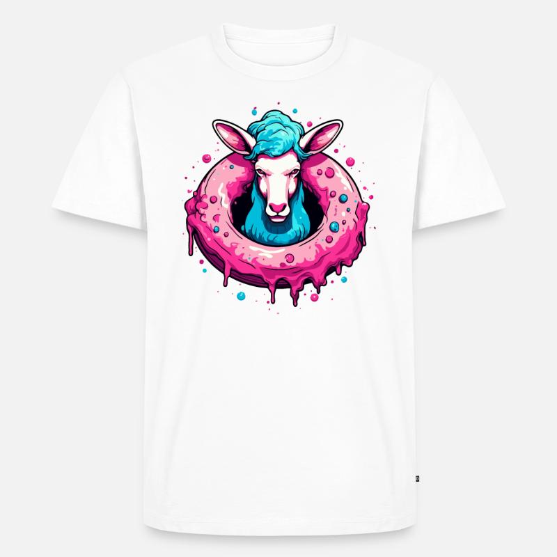 Der Donut-Schaf - Männer Premium Bio T-Shirt - Weiß
