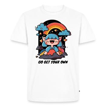 Obtenez votre propre endroit heureux - T-shirt Premium bio Homme - blanc - Devant - Nico (187cm)