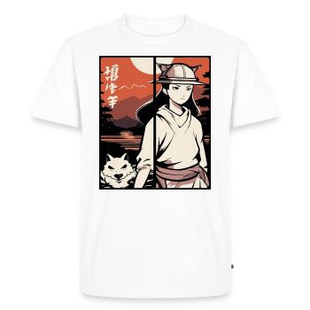 Fille d’anime japonaise : je le fais de cette façon - T-shirt Premium bio Homme - blanc - Devant - Nico (187cm)