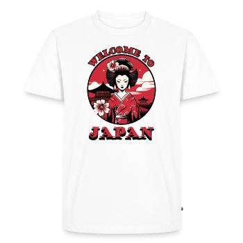 Bienvenue au Japon : Kimono Geisha - T-shirt Premium bio Homme - blanc - Devant - Nico (187cm)