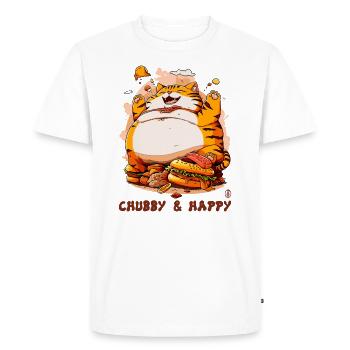 Contenu fat happy cat - T-shirt Premium bio Homme - blanc - Devant - Nico (187cm)