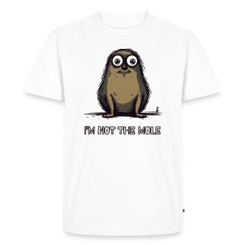 Je ne suis pas la taupe - T-shirt Premium bio Homme - blanc - Devant - Nico (187cm)