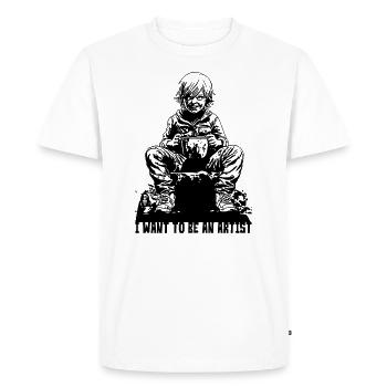 Little boy wants to be an artist - Men's Premium Organic T-Shirt - white - Front - Nico (187cm)