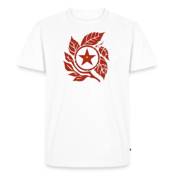 A Star and Leaves - Social Emblem - Men's Premium Organic T-Shirt - white - Front - Nico (187cm)