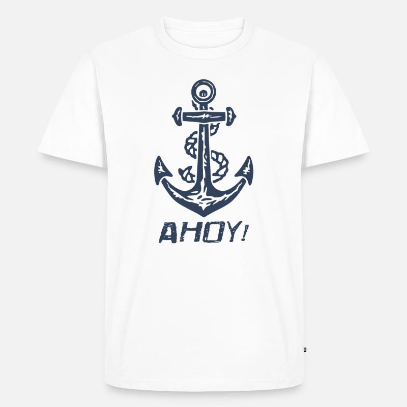 Ahoy Anker - Männer Premium Bio T-Shirt - Weiß