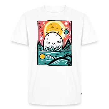 Créature mignonne se cachant dans la nature - T-shirt Premium bio Homme - blanc - Devant - Nico (187cm)