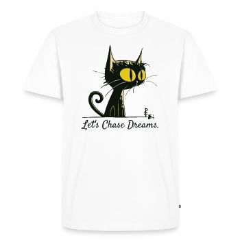 Let's chase dreams like a cute cartoon cat - Men's Premium Organic T-Shirt - white - Front - Nico (187cm)