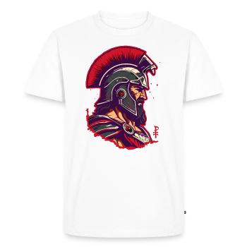 Troie grecque Troie - Icône d’un guerrier - T-shirt Premium bio Homme - blanc - Devant - Nico (187cm)