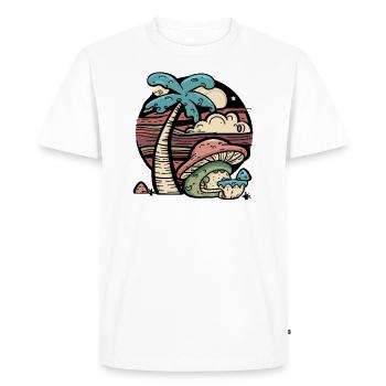 Fantasy Mushroom Palm Island - Men's Premium Organic T-Shirt - white - Front - Nico (187cm)