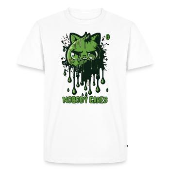 Nobody Cares: Paint Dripping Cat - Men's Premium Organic T-Shirt - white - Front - Nico (187cm)