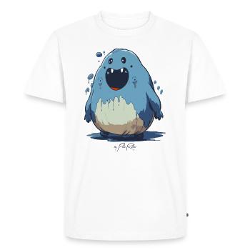 Cartoon Créature Drôle Blob - T-shirt Premium bio Homme - blanc - Devant - Nico (187cm)