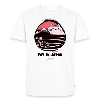 There is a fat cat in Japan - Men's Premium Organic T-Shirt - white - Front - Nico (187cm)