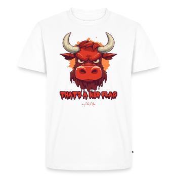 Un drapeau rouge pour la vache et le taureau - T-shirt Premium bio Homme - blanc - Devant - Nico (187cm)