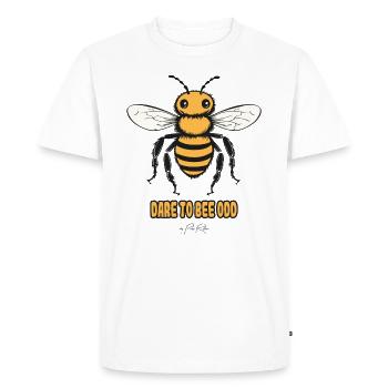 Dare to be strange like the cartoon bee - Men's Premium Organic T-Shirt - white - Front - Nico (187cm)