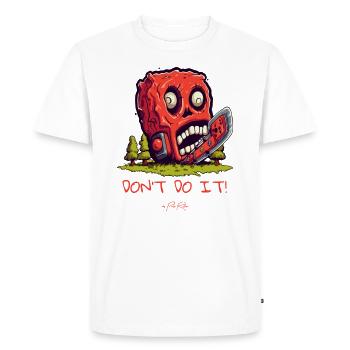 Forest Chainsaw Skull: Don't do it - Men's Premium Organic T-Shirt - white - Front - Nico (187cm)