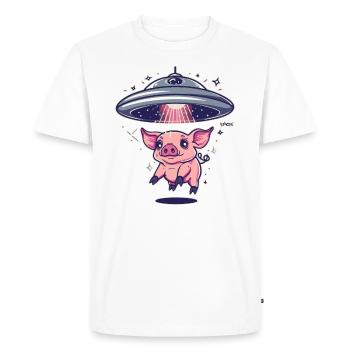 Enlèvement extraterrestre d’un cochon, cochons - T-shirt Premium bio Homme - blanc - Devant - Nico (187cm)