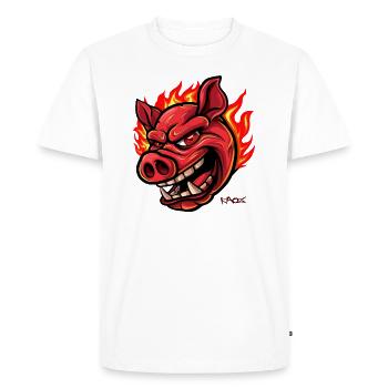 Un cochon comme une comète brûlante - T-shirt Premium bio Homme - blanc - Devant - Nico (187cm)