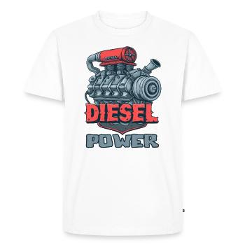 Puissance des moteurs diesel - T-shirt Premium bio Homme - blanc - Devant - Nico (187cm)