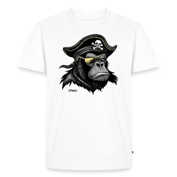 Pirate gorille - T-shirt Premium bio Homme - blanc - Devant - Nico (187cm)