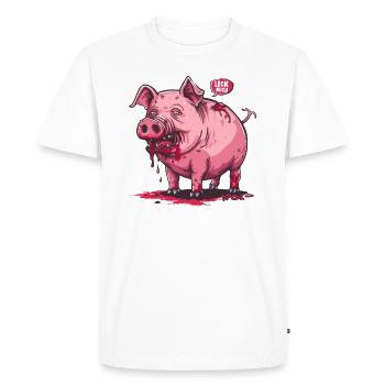 Lick me, wrecked zombie pig - Men's Premium Organic T-Shirt - white - Front - Nico (187cm)