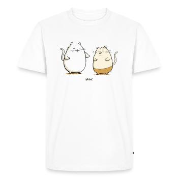 Amis chats potelés - T-shirt Premium bio Homme - blanc - Devant - Nico (187cm)
