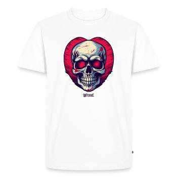Coeur de crâne - T-shirt Premium bio Homme - blanc - Devant - Nico (187cm)