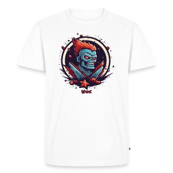 Heavy Super Duty Cool Zombie Skull Rock - T-shirt Premium bio Homme - blanc - Devant - Nico (187cm)