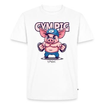 Muscleman Gym Cochon - T-shirt Premium bio Homme - blanc - Devant - Nico (187cm)