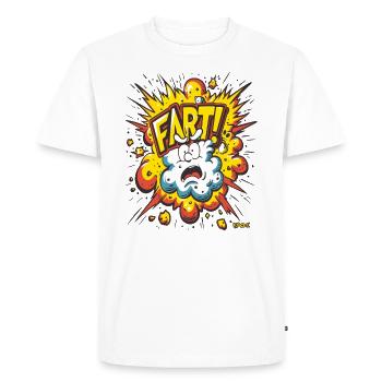 Super Cartoon Fart Bang - Men's Premium Organic T-Shirt - white - Front - Nico (187cm)