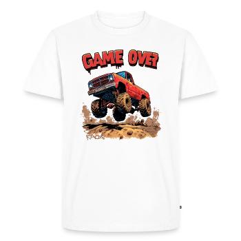 Gamer Gaming : Game Over Monster Truck - T-shirt Premium bio Homme - blanc - Devant - Nico (187cm)