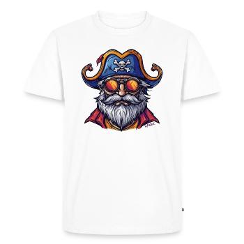 Professeur Pirate - T-shirt Premium bio Homme - blanc - Devant - Nico (187cm)