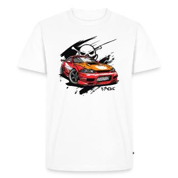 Cartoon Sports Car JDM Pirate - Men's Premium Organic T-Shirt - white - Front - Nico (187cm)