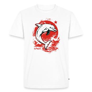 Parodie avec Star Dolphin Buddy - T-shirt Premium bio Homme - blanc - Devant - Nico (187cm)