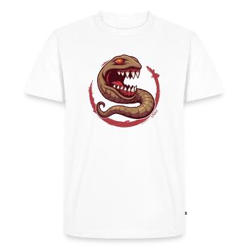 Parodique Ver communiste Camarades de l’horreur - T-shirt Premium bio Homme - blanc - Devant - Nico (187cm)