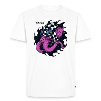 The Space Race Plaid Pattern Pilot Pig - Men's Premium Organic T-Shirt - white - Front - Nico (187cm)