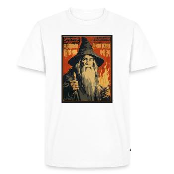 Parodie de la guilde des mages gris - T-shirt Premium bio Homme - blanc - Devant - Nico (187cm)