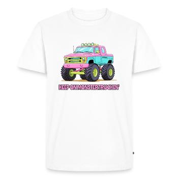 Continuez sur Monster Truckin', Candy Monster Truck - T-shirt Premium bio Homme - blanc - Devant - Nico (187cm)