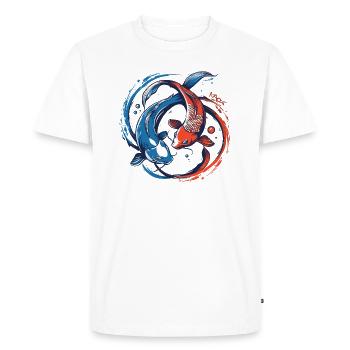 Le yin et le yang du poisson-chat - T-shirt Premium bio Homme - blanc - Devant - Nico (187cm)