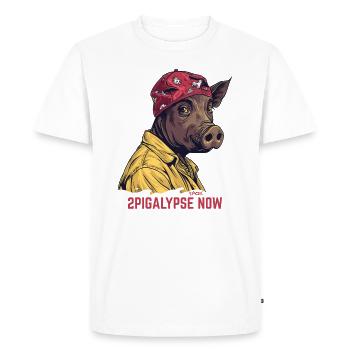 2pigalypse Now: Hip-Hop Rap Pig - Men's Premium Organic T-Shirt - white - Front - Nico (187cm)