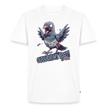 Ouch, my foot, zombie dove - Men's Premium Organic T-Shirt - white - Front - Nico (187cm)