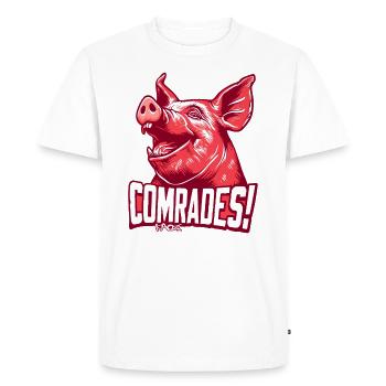 Parodie du camarade communiste Pig - T-shirt Premium bio Homme - blanc - Devant - Nico (187cm)