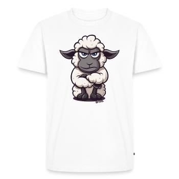 Bad mood and being offended by the sheep - Men's Premium Organic T-Shirt - white - Front - Nico (187cm)