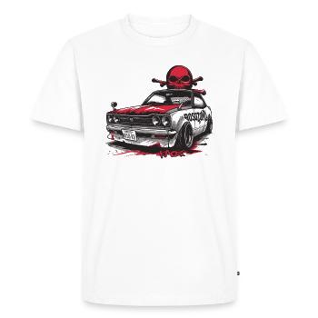 Course sur route japonaise : Bosozuko JDM Retro Car - T-shirt Premium bio Homme - blanc - Devant - Nico (187cm)