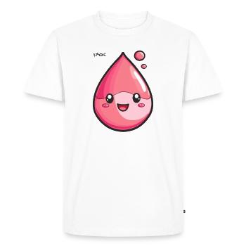 Red Liquid Funny Happy Drop - Men's Premium Organic T-Shirt - white - Front - Nico (187cm)