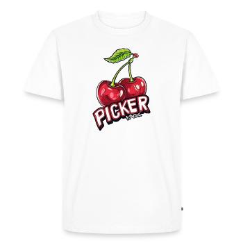 Cherry pickers, cherry pickers, cherry pickers - Men's Premium Organic T-Shirt - white - Front - Nico (187cm)