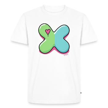 Marquez un X si vous aimez les cœurs - T-shirt Premium bio Homme - blanc - Devant - Nico (187cm)