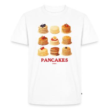 Fruit and Chocolate Cream Pancakes - Men's Premium Organic T-Shirt - white - Front - Nico (187cm)